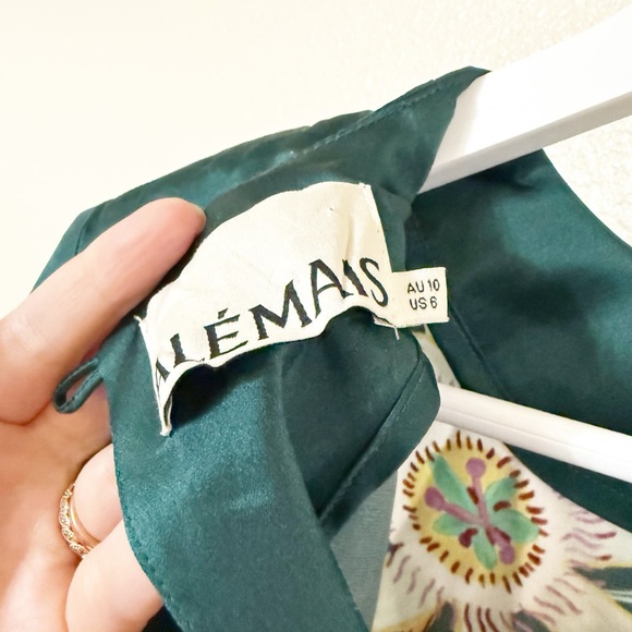 Alemais Agatha Printed Graphic Maxi Midi Slit Belted Dark Green Dress size US 6 - Picture 11 of 15